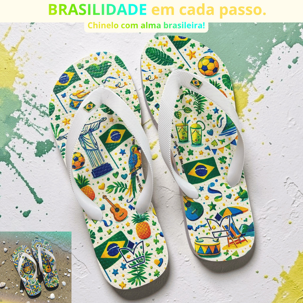 Chinelo Brasil Tradicional Estilo Praia Rio Copa Uso Diário