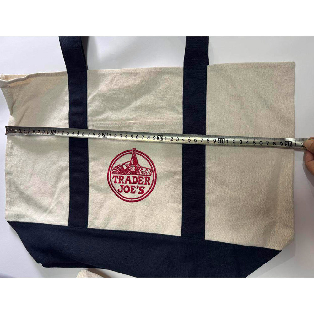 Outdoor Large size Trader Joe’s Canvas Tote Bag Embroidered Shopping Bag