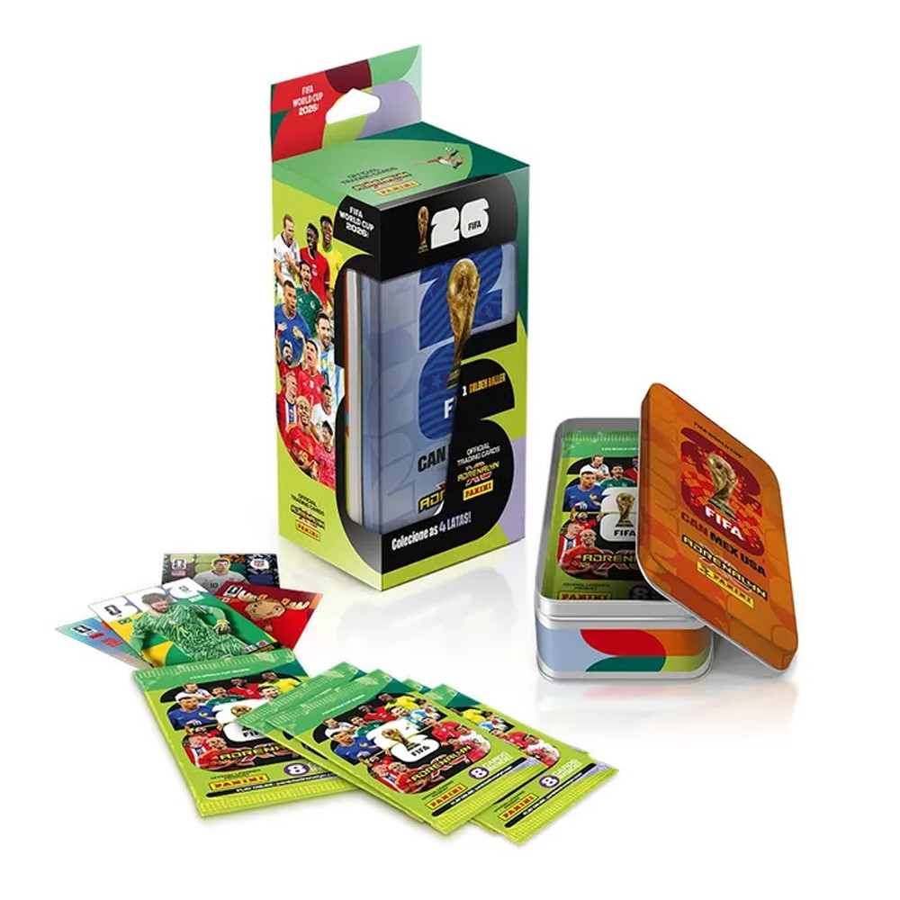 Cards Copa do Mundo 2026 - Kit Lata com 8 envelopes - Lacrado - Oficial Panini