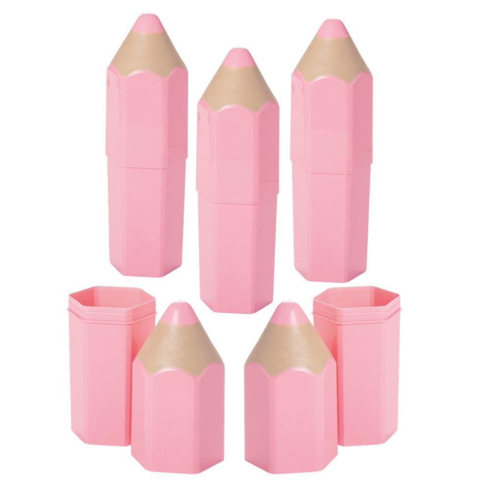 Kit 5 Organizadores Lápis Rosa Claro 3D Lúdico Mesa Porta Objetos Porta Treco Presente Lembrancinha Formatura Plasútil