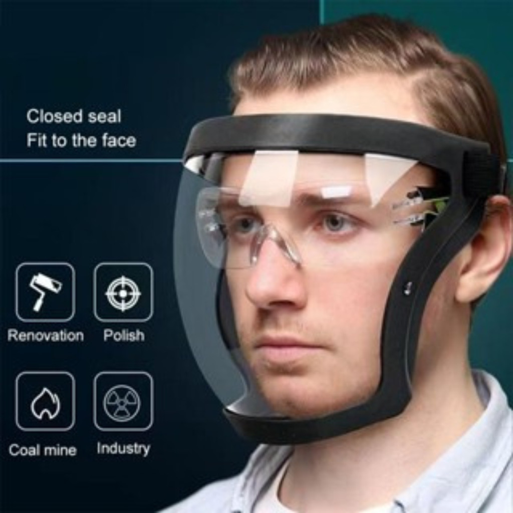 Máscara Protetor Facial Face Antiembaçante Transparente Proteção Total Airsoft Paintball Óculos