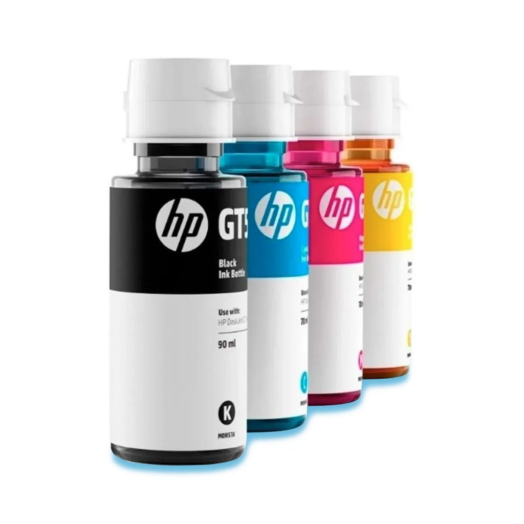Combo 4 Refil De Tinta Original Hp Gt53 Gt52 Para Impressora Hp Gt5822 Hp Gt5810 Hp Gt5820 514, 515, 517, 532, 615, 617