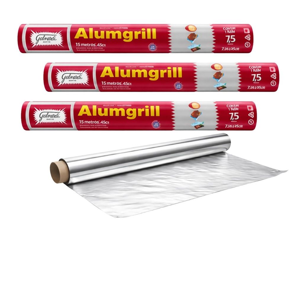 Kit 03 Papel Alumizado Gaboardi Alumgrill 30cm x 7,5m Churrasco Cozinha
