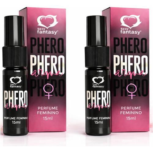 KIT 2 Perfumes Pheromônio Feminino Aroma Doce 15ml