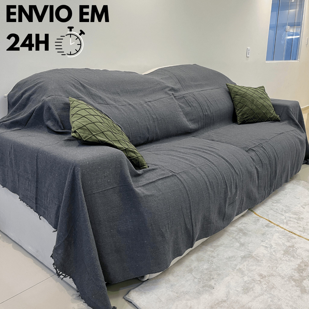 Manta Para Sofá King Size Gigante 4,00 x 1,80 Capa Tipo Protetora Decorativa 4 Metros Luxo