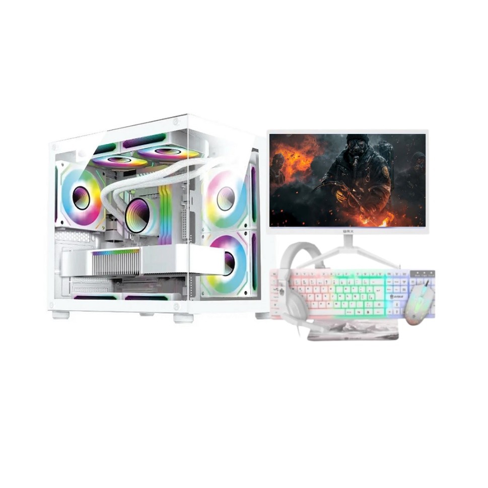 PC Gamer Completo Branco Intel i7 Placa de video RTX 3050, Memoria 16GB, SSD 480GB