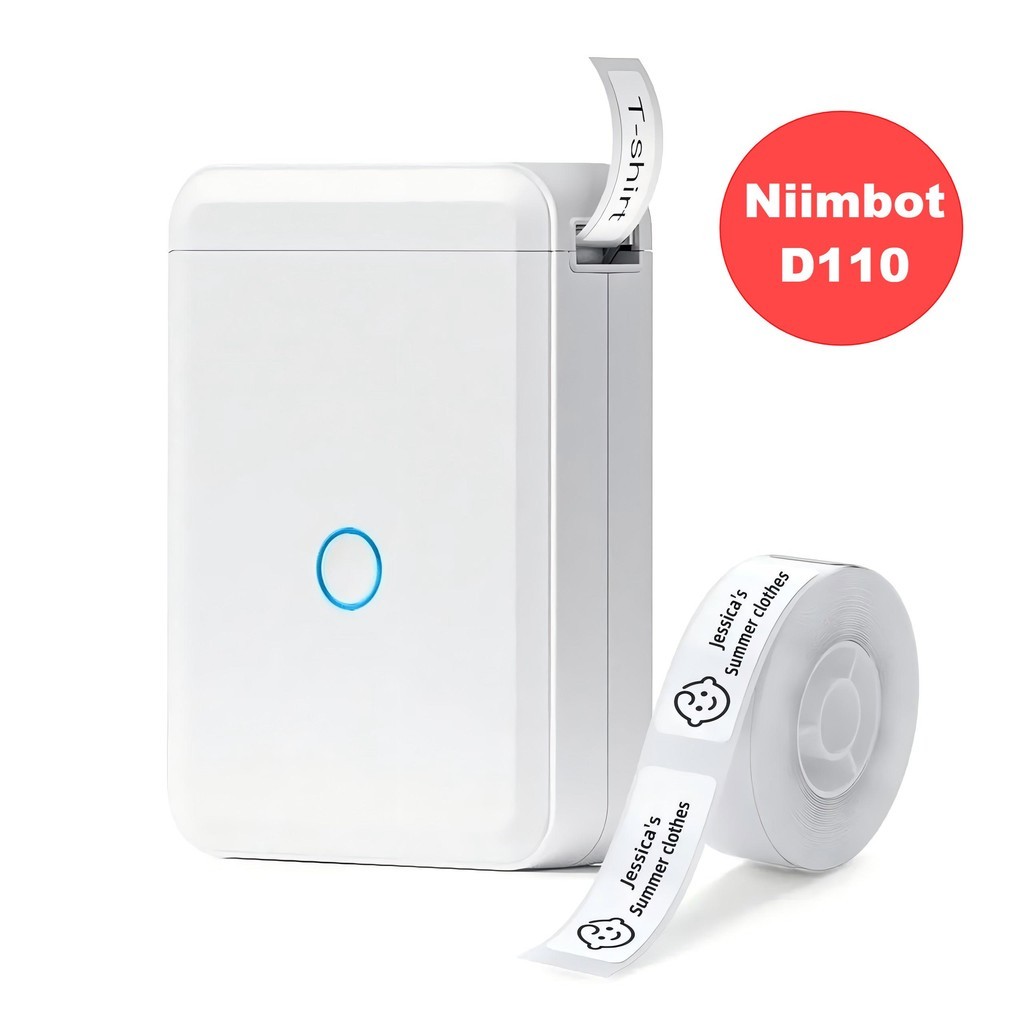 Impressora de etiquetas portátil Niimbot D110 Conectividade Bluetooth Organização do escritório doméstico Essencial