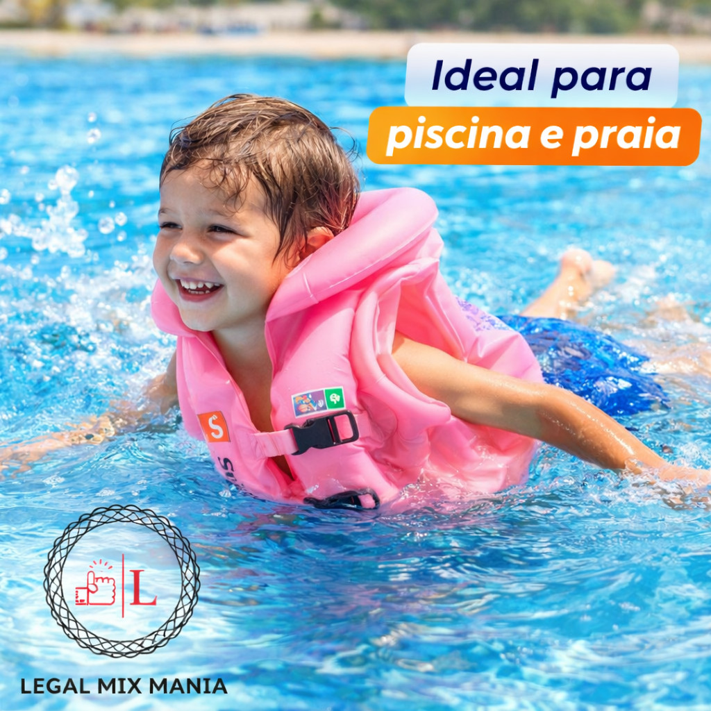Boia Infantil Colete Salva-Vidas Ultra Seguro Bebê Criança Flutuador Piscina