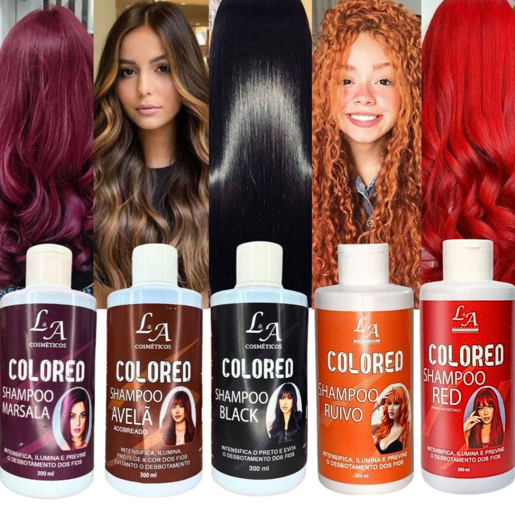 Shampoo Tonalizante Escurecedor Colored 300ml Para Cabelos Brancos Efeito Natural Sem Amônia Brilho e Maciez