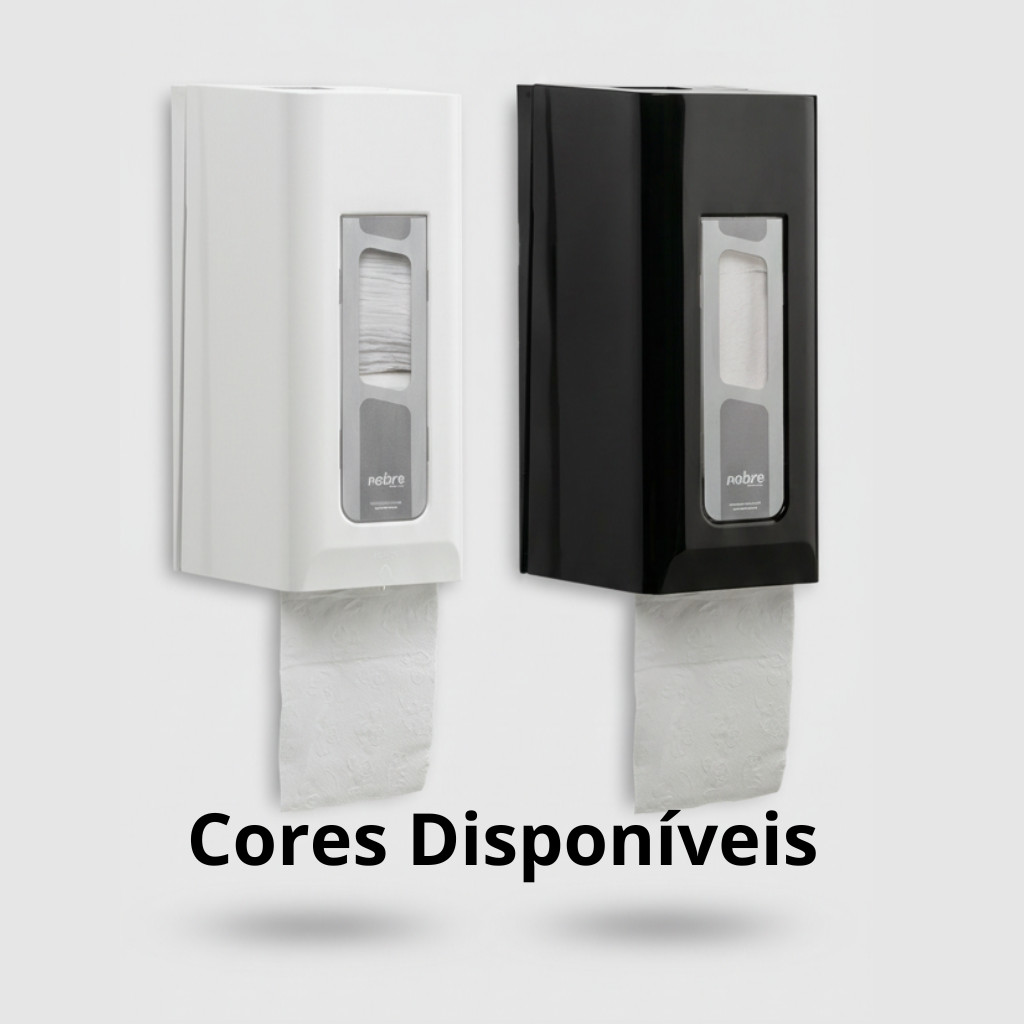 Dispenser Papel Higiênico Interfolhado Cai-Cai Nobre Street - Branco/Preto
