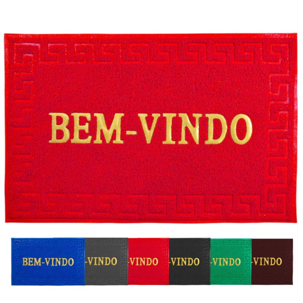 Tapete Capacho Bem Vindo 60x1,20cm Liso Emborrachado Para Porta Entrada Boa Qualidade Zon