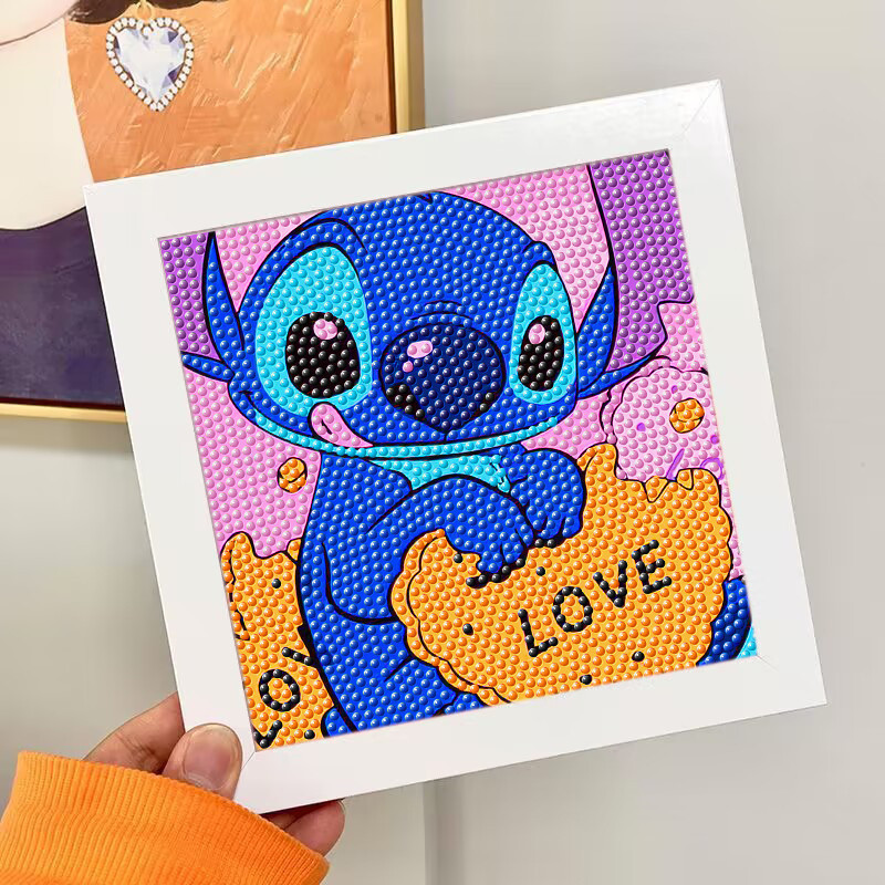 Pintura de diamante "faça você mesmo" para crianças, pinturas decorativas para meninos e meninas com molduras.