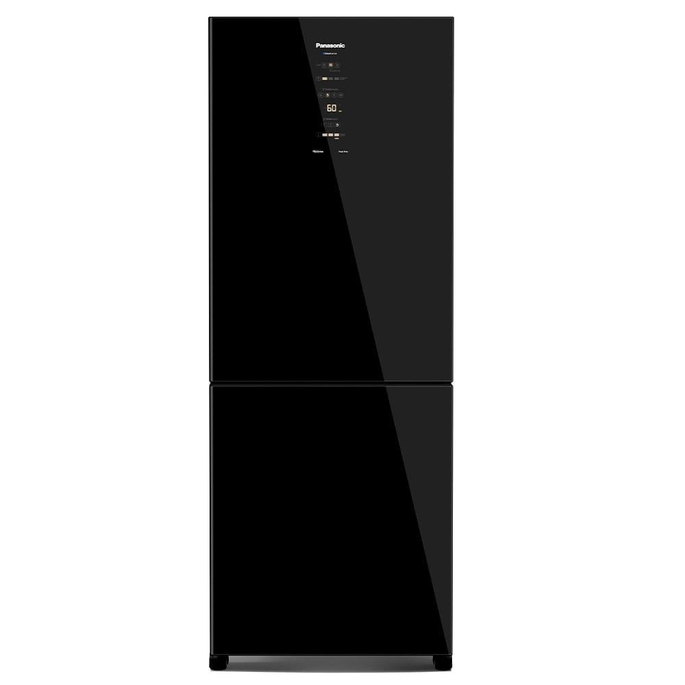 Refrigerador Bottom Freezer Panasonic Inverter de 02 Portas Frost Free com 465 Litros Black Glass - NR-BB65GV7B