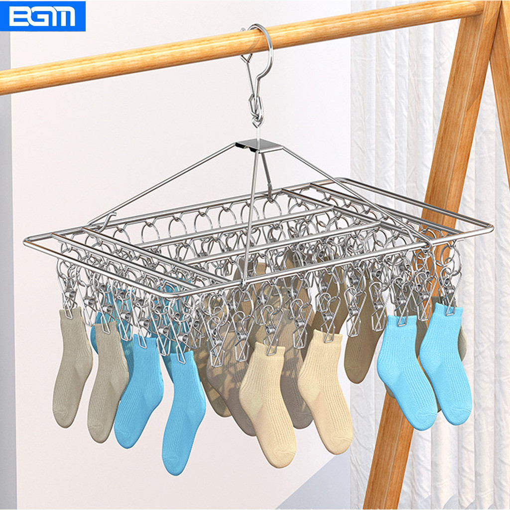 BGM-Varal 40 Prendedores Roupa Bebe Calcinha Cueca Dobrável Inox