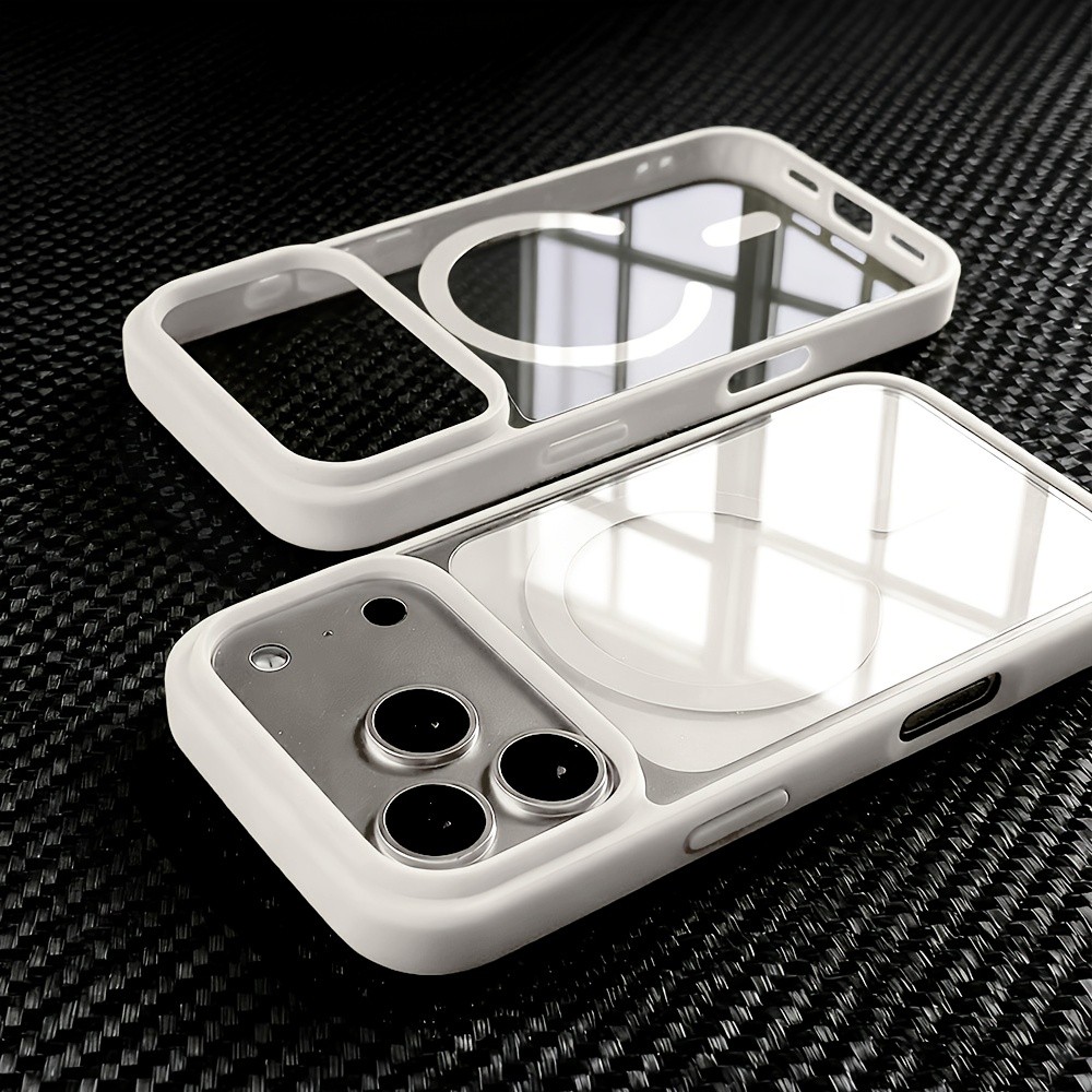 Capa De Telefone-Magnética Transparente De Luxo Sem Fio Adequada Para Iphone 17 Pro Max , Air 15 , 14 , 13 , 12 , 11 E 1