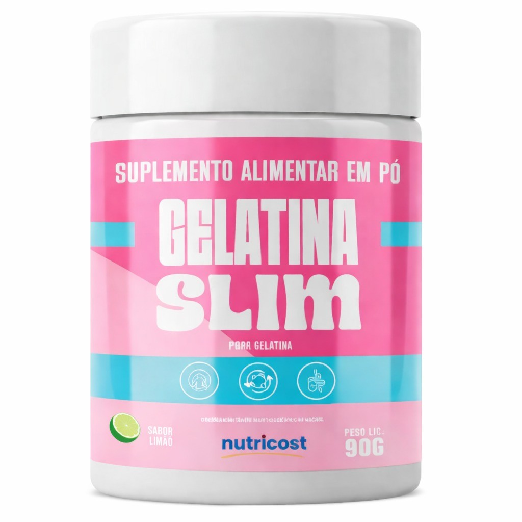Gelatina Slim sabor Limão 90g Suplemento Alimentar Original Pronta Entrega Envio Flex