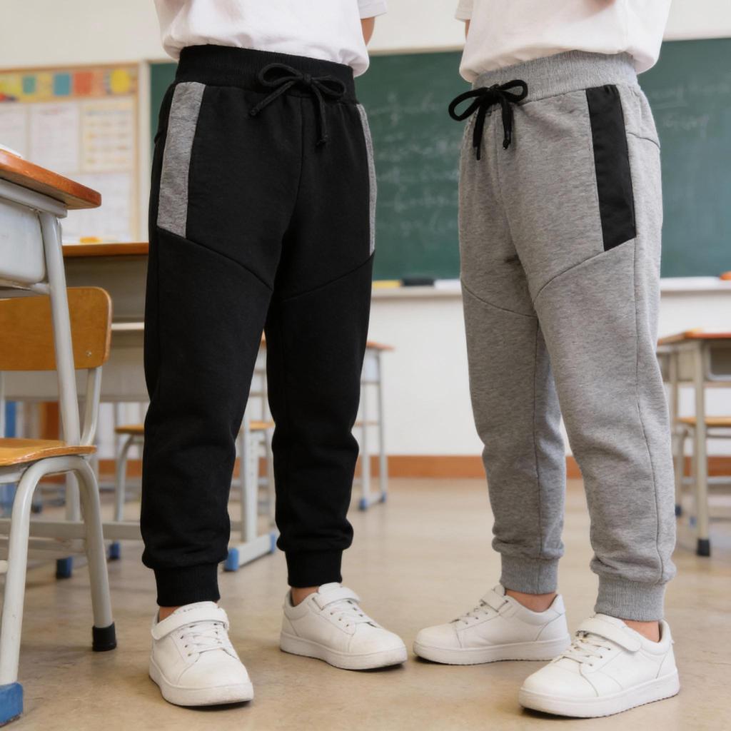 Kit 2 Calça de Moletinho com Cadarço Confortável Estilosa Tamanhos 02 a 12 anos