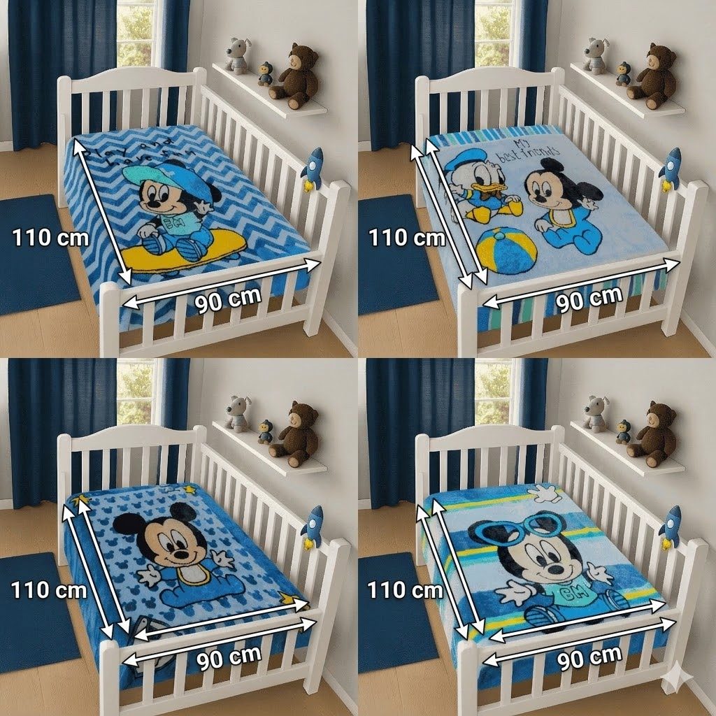 Cobertor Infantil Mickey e Minnie Raschel Plus 90x110cm 