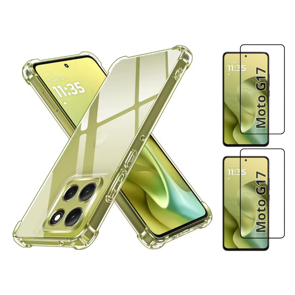Capa Capinha Case +  Películas 3d Para Motorola Moto G17