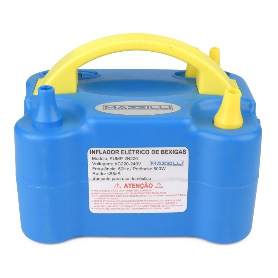 Inflador Elétrico 2 Bicos Balão Bexiga Azul 220V
