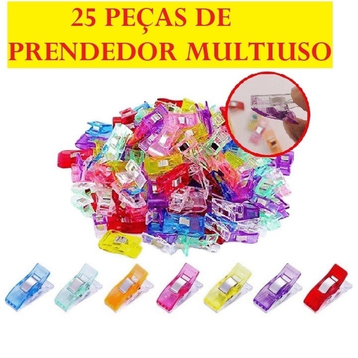 Prendedor De Plástico 25 Peças De Pregadores Top Útil Prático E Fácil Para Costura Multiuso