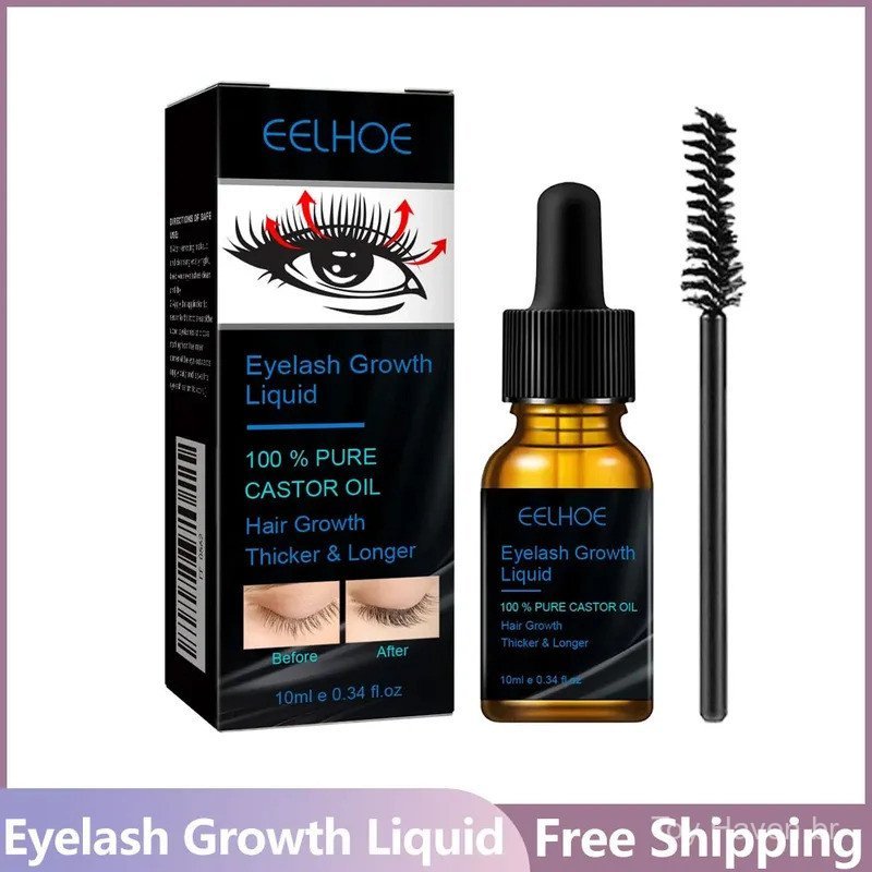 Sérum Líquido de Crescimento de Óleo de Rícino Natural para Sobrancelhas, Cachos Finos e Grossos, Extensão de Cílios, Pr