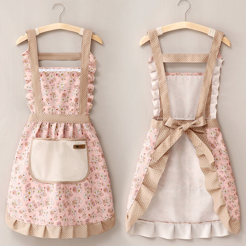 Avental De Princesa Em Renda Floral Com Um Bolso Para Toalhas De Mão À Prova D'água E Resistente Ao Oleo ANJIN.B