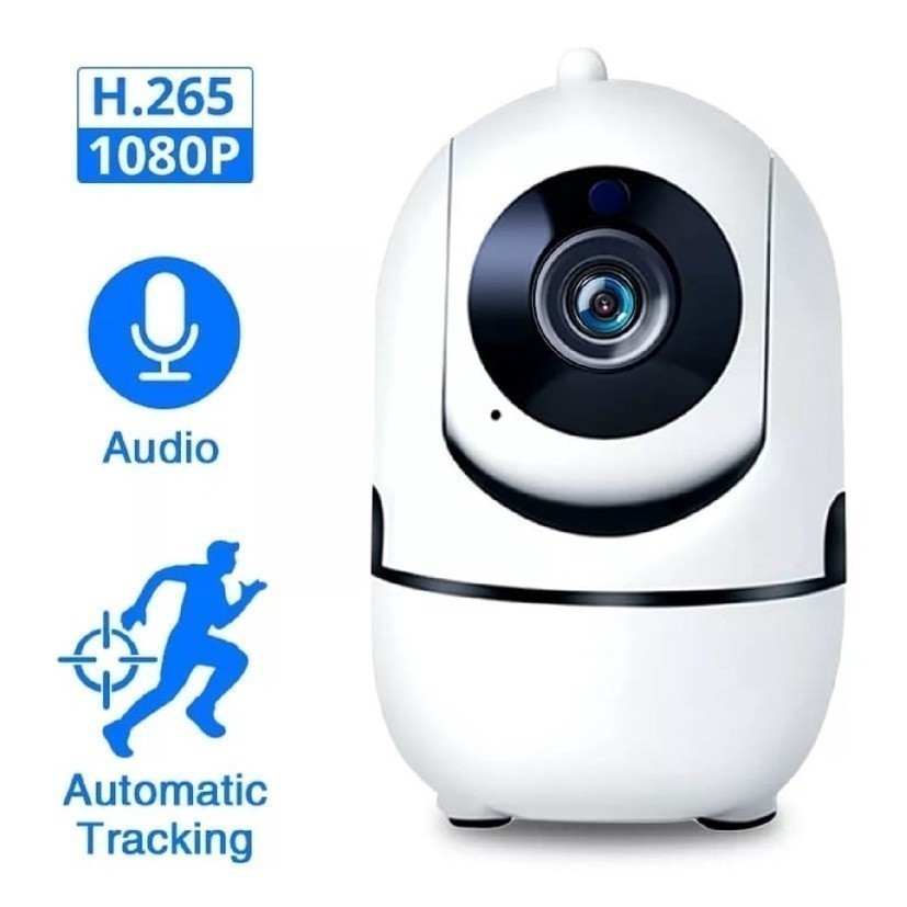 Câmera de Segurança WiFi 360° Full HD 1080p com Áudio, Visão Noturna e Rastreamento Automático | Monitoramento celular