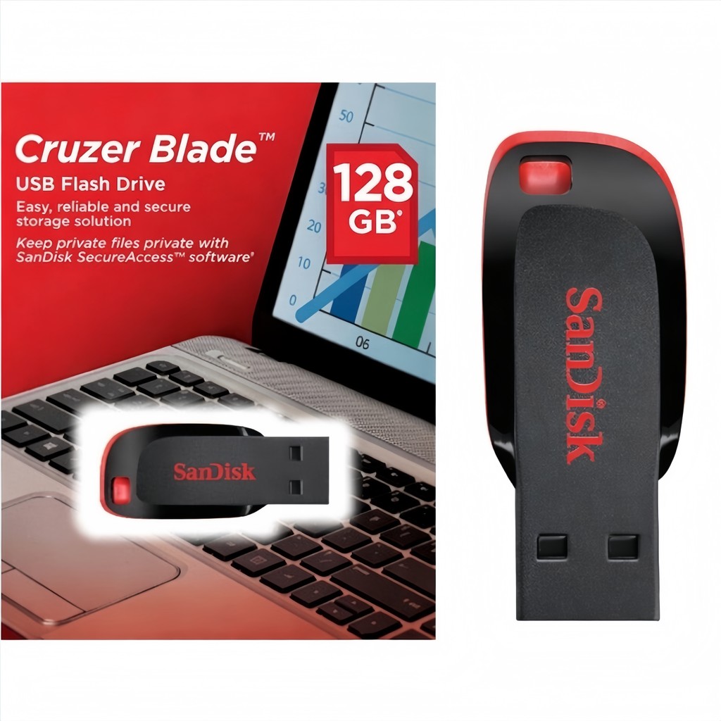 PenDrive Sandisk USB 128GB/64GB Alta Velocidade Armazenamento