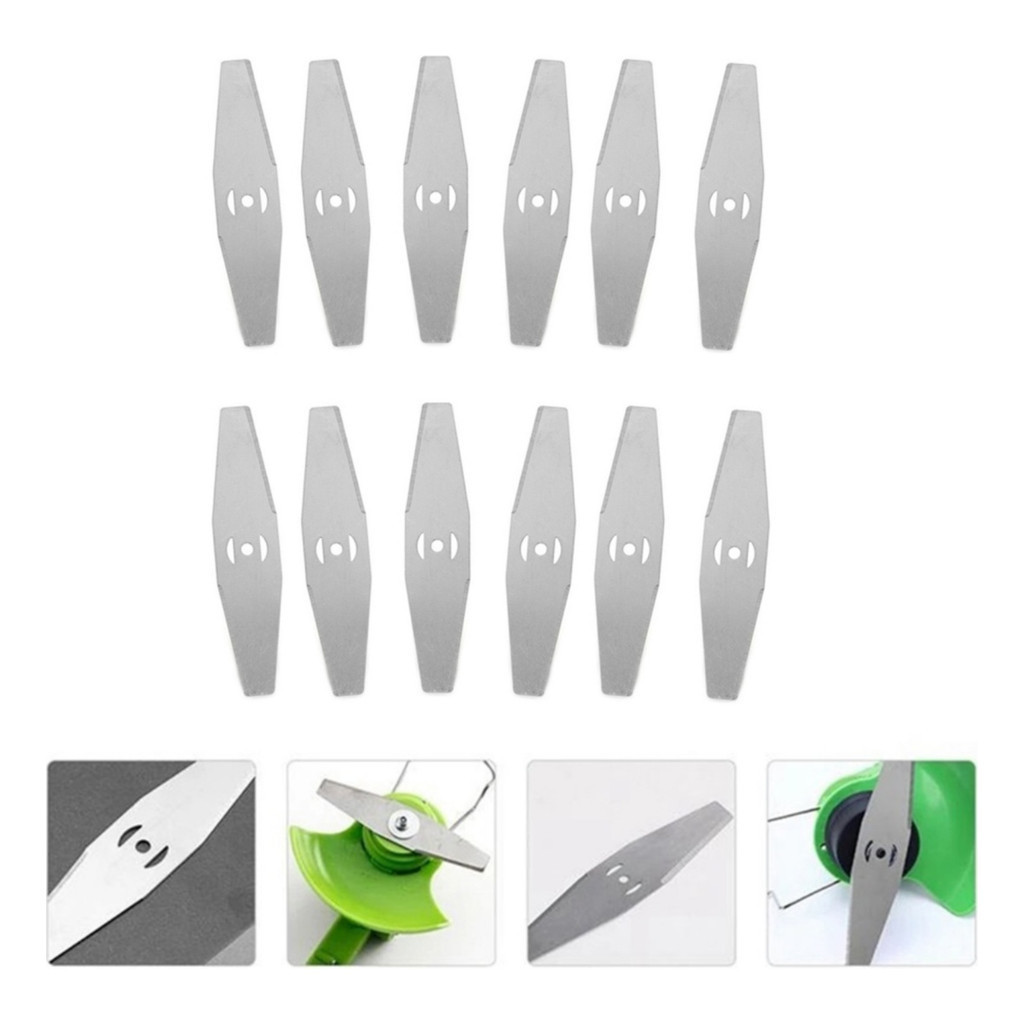 Kit 12 Laminas para Cortador de Grama 6 Polegadas Aparador de Bordas Aco Resistente