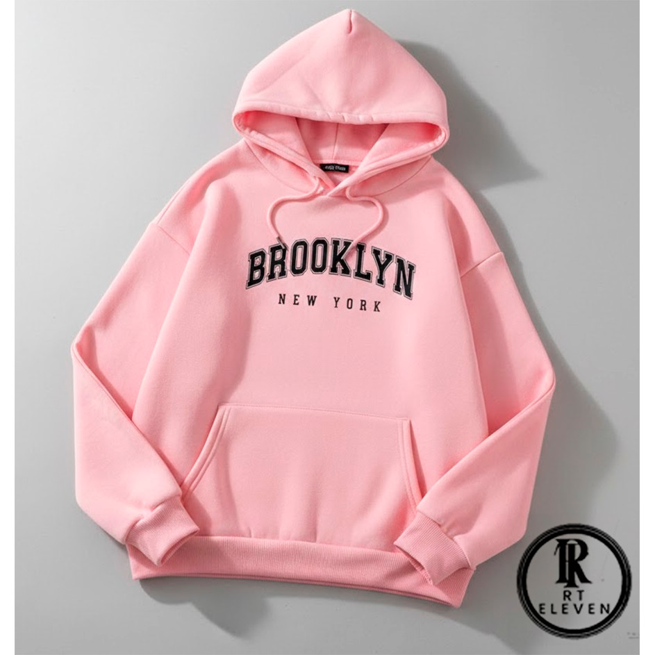 Moletom Canguru Unissex Blusa De Frio Basico Casaco Feminino Masculino Flanelado Estampa Algodão Brooklyn