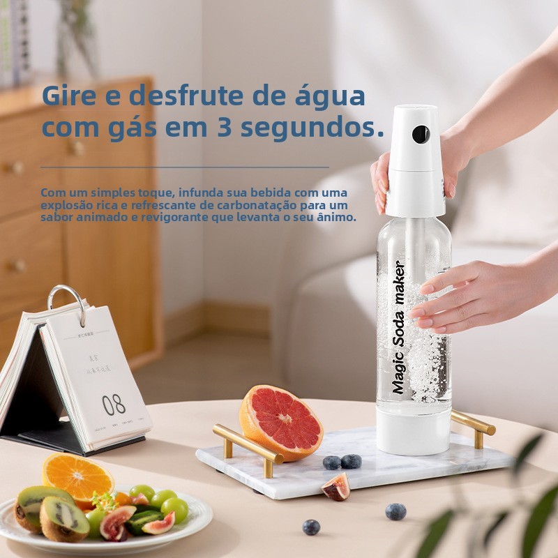 Máquina portátil para fazer água com gás, máquina de água gaseificada para viagens, máquina de fazer bolhas para uso dom