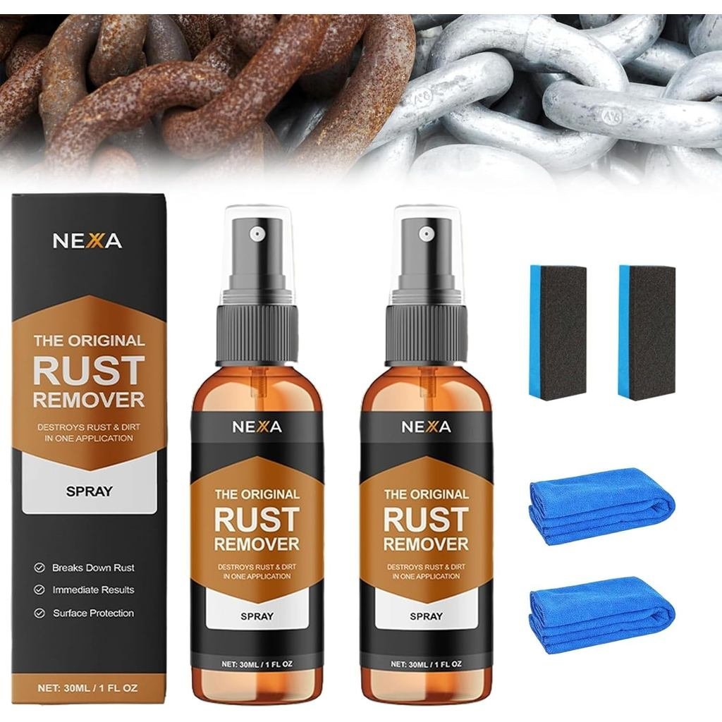 Spray Removedor de Ferrugem Nexa, Removedor de Ferrugem para Metal, Versão 2025, Removedor de Arranhões para Carros Nexa