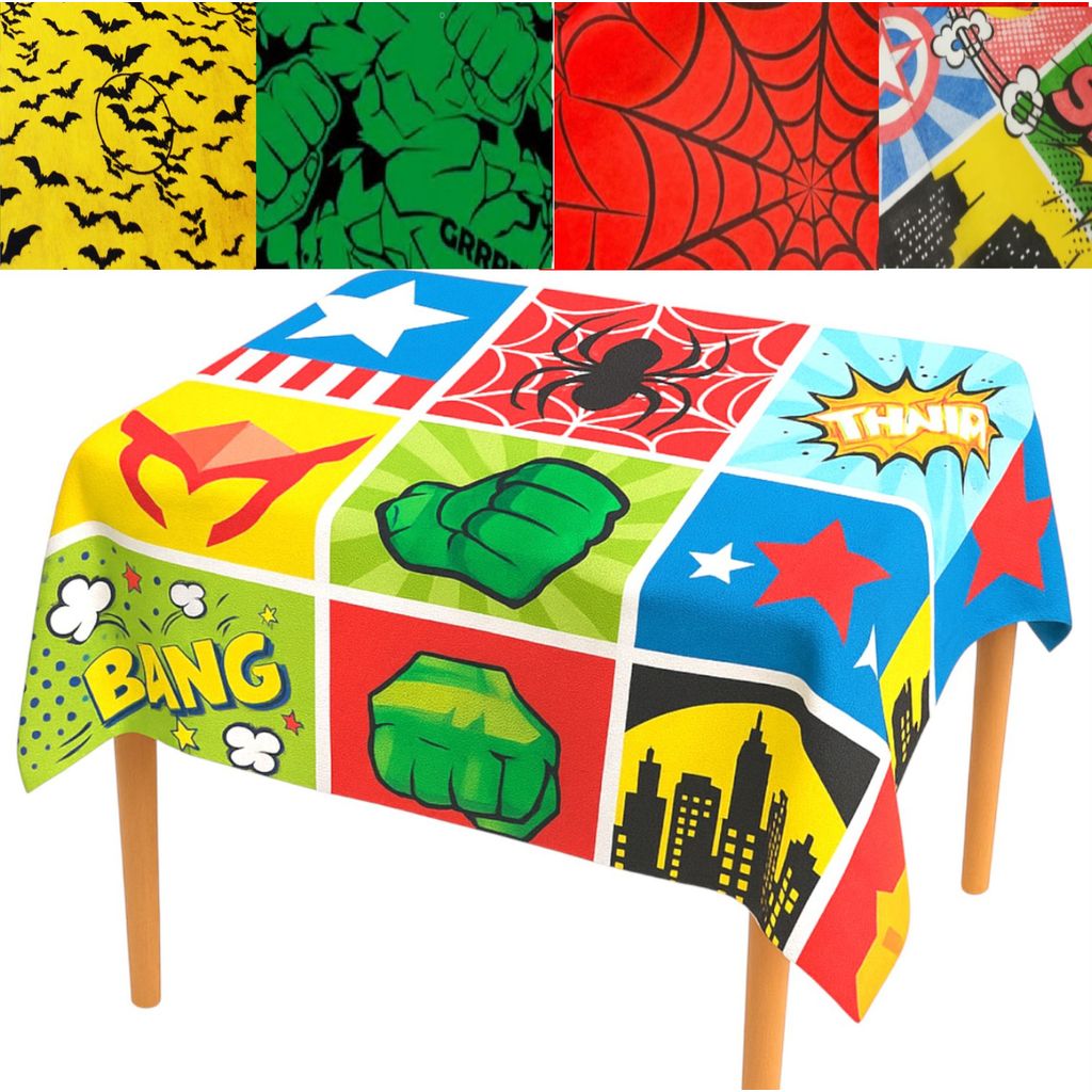 Kit Toalhas de Mesa Vingadores Heróis Aranha H.Ferro 4 ou 12Un (70x70cm) TNT Estampado Envio Rápido