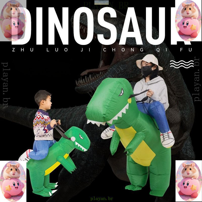 Fantasia de Dinossauro Inflável para Crianças Fantasia de Halloween para Crianças e Adultos Fantasia de Performance Engr