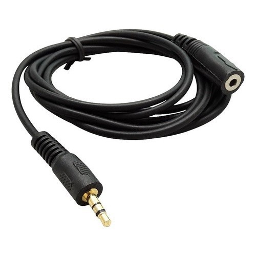 Cabo Extensor P2 3,5mm 1,5m Macho x Fêmea Áudio Estéreo Preto