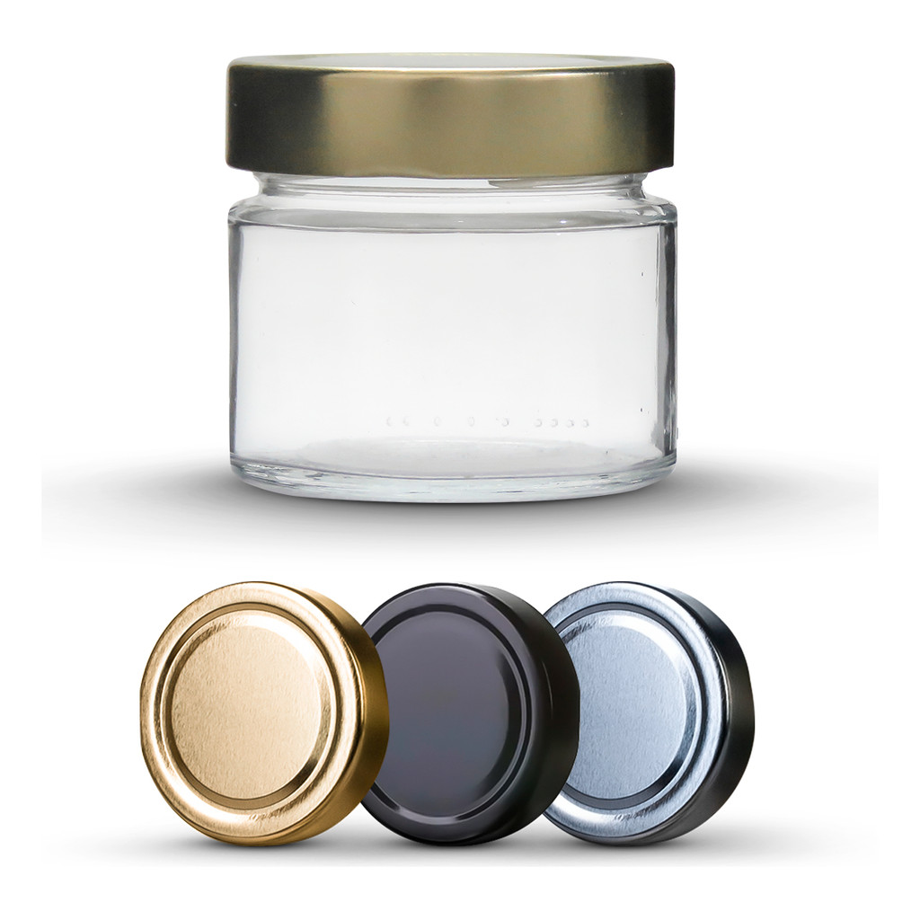 12 Potes De Vidro Pianezza 180ml + Tampas Metálicas E Lacres