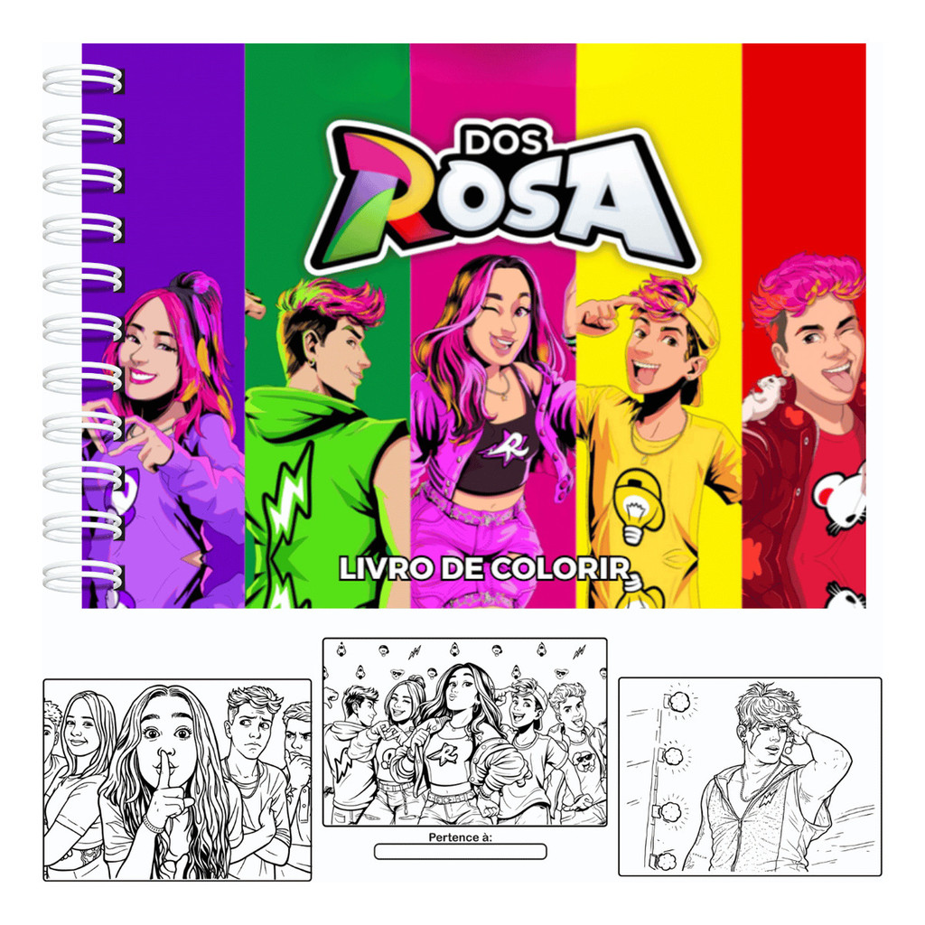 Livro De Colorir Dos Rosa Capa Dura 50 Páginas 180g A5 Laminação Brilhosa Ou Fosca + Acetato