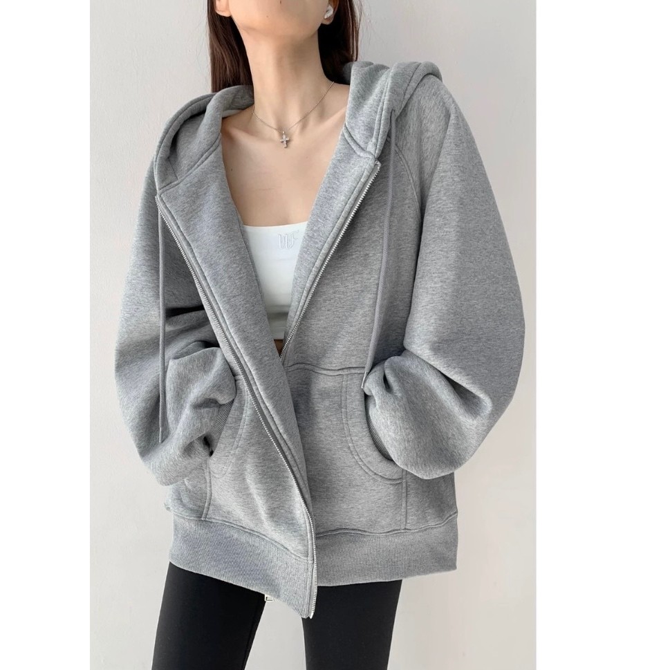 Blusa Moletom Feminina Aberta com zíper e   Inverno