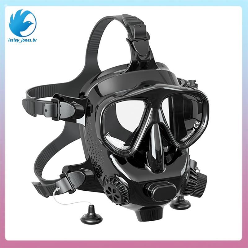 [lesley_jones.br] Máscara De Mergulho Com Snorkel Para Rosto Inteiro Equipamento Máscaras De Natação Conjunto Cilindro D