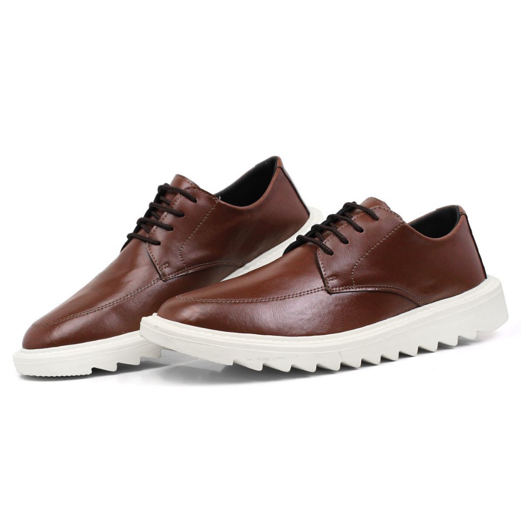 Sapato Social Oxford Tratorado Estiloso Moderno Masculino Tendencia
