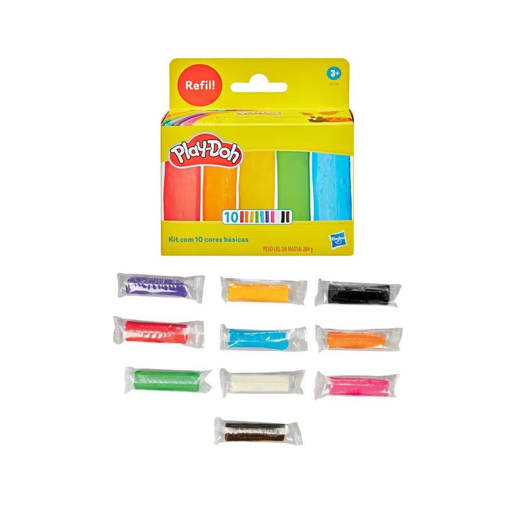 Kit 5x Massinha de Modelar Play-Doh 10 Cores Básicas Cada