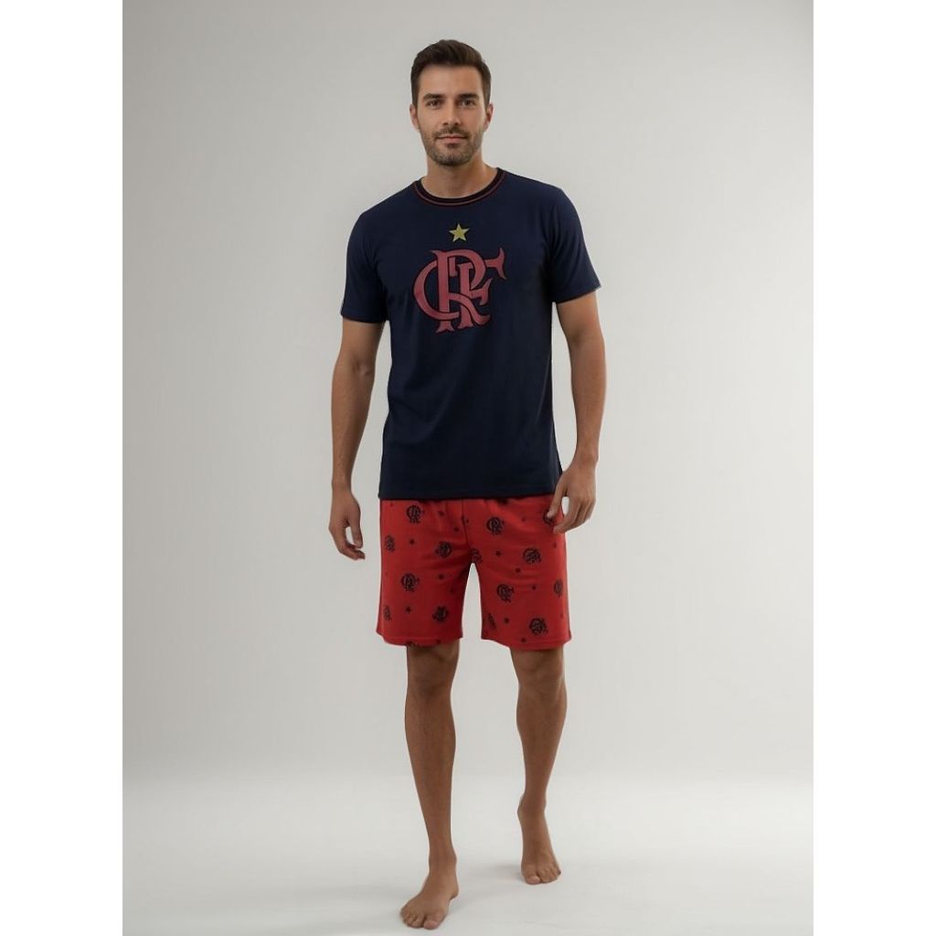 Pijama Masculino Curto Times Cariocas Em Malha Verão Premium