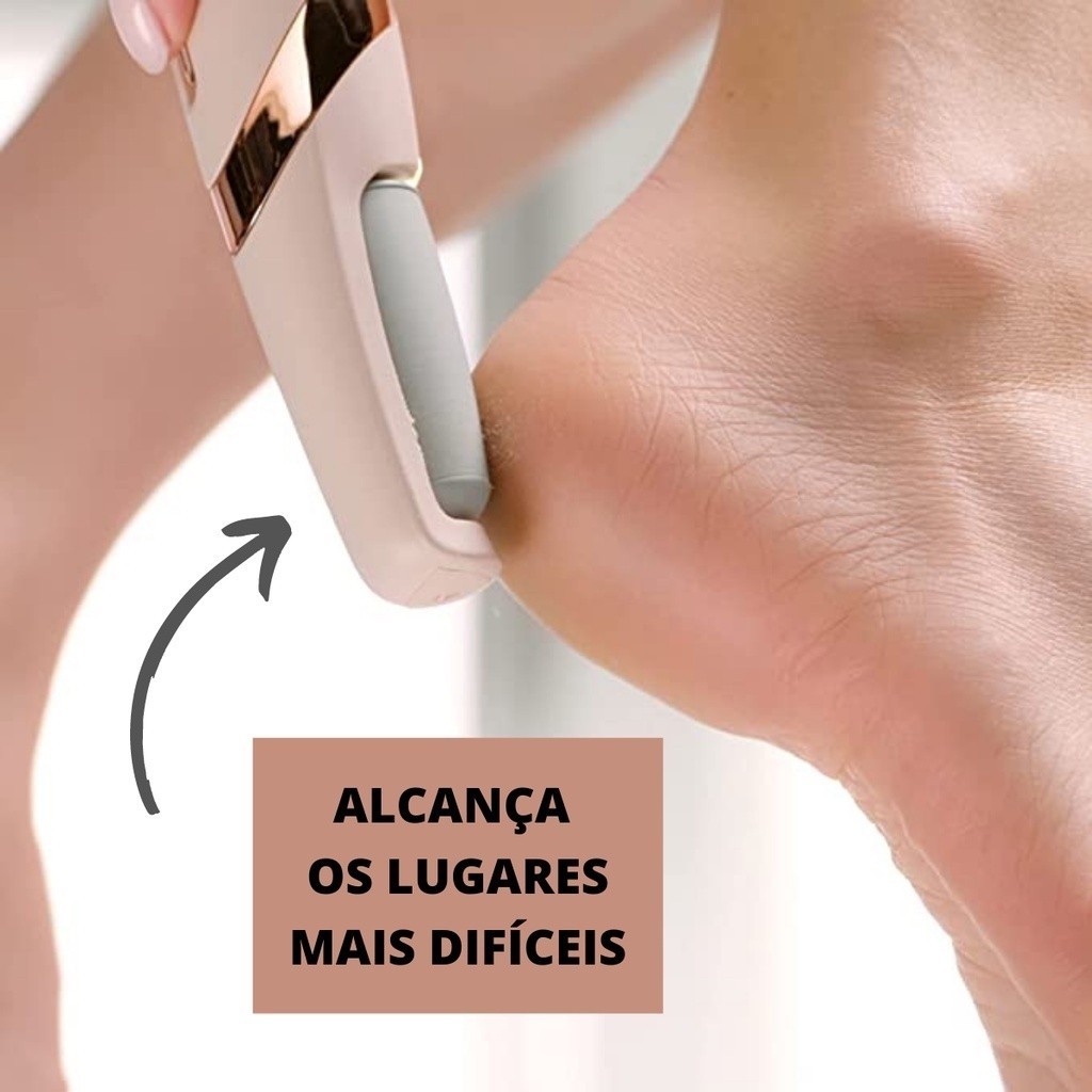 Lixador de Pé Elétrico - Esfoliador Tira Calos Pedicure Portátil Marisa Lixa Elimina Calo Usb