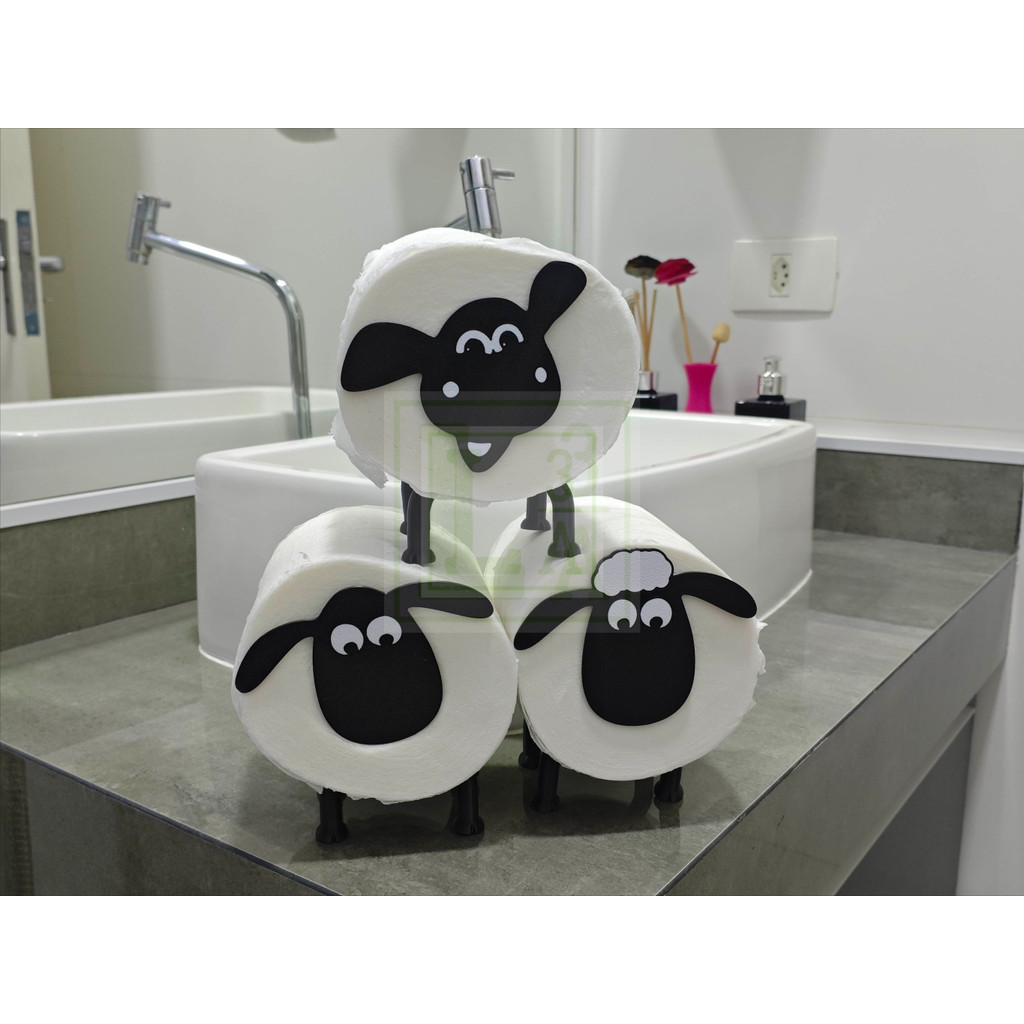 Suporte de Papel Higiênico Ovelha Carneiro Decoração de Banheiro