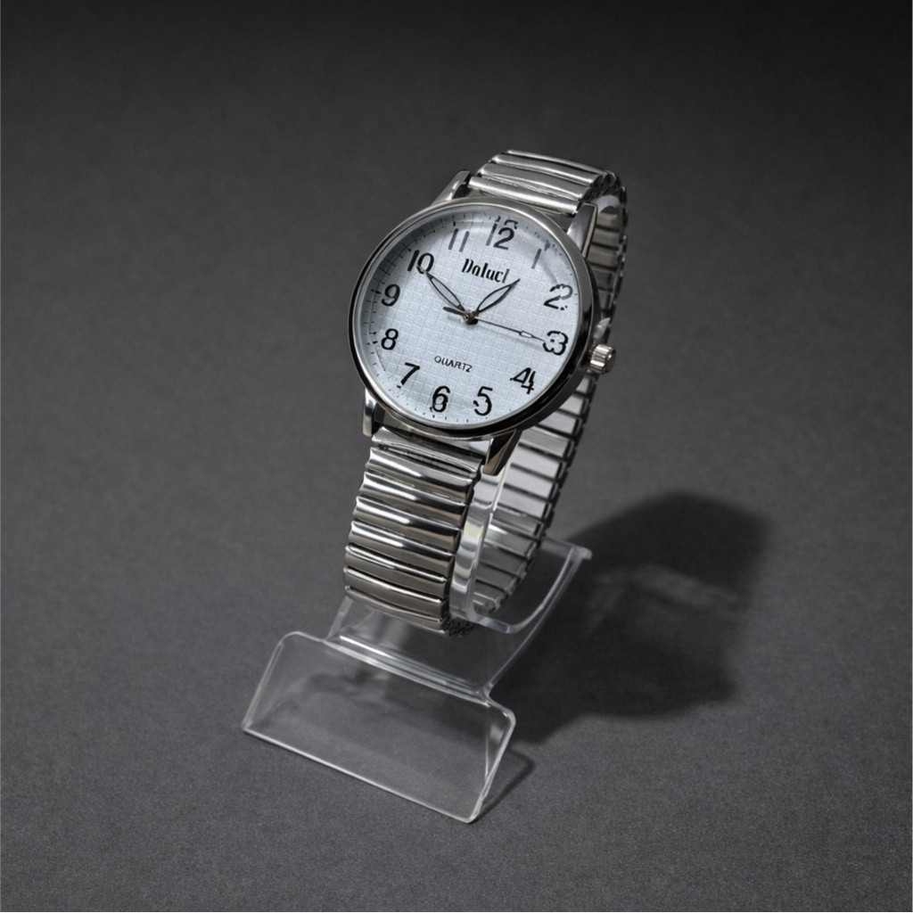 Relógio Feminino Prova D´agua Redondo De Quartzo Pulseira Elástica Analógico Pulseira em Aço Bracelete de Mola