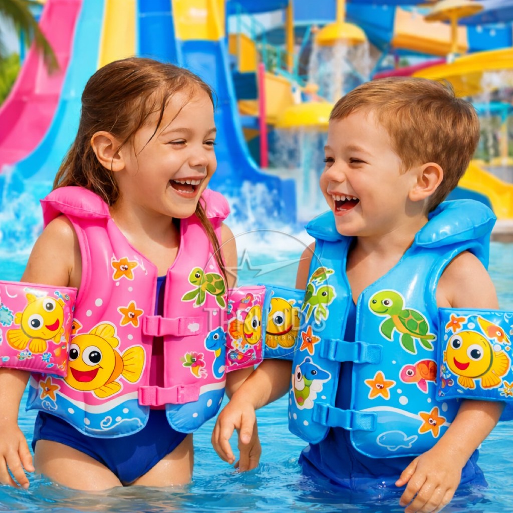 Kit Colete Inflável Boia de Braço Infantil Salva Vidas Bebê Menino Menina Piscina Natação Lago Praia