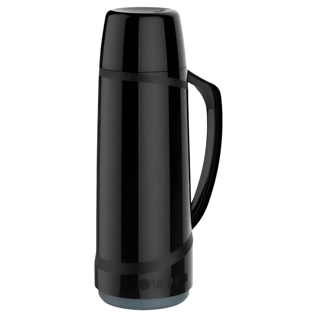 Garrafa Térmica 1L Soprano Cristal Preta Bebidas Quentes e Frias Café Chimarrão Alta Conservação