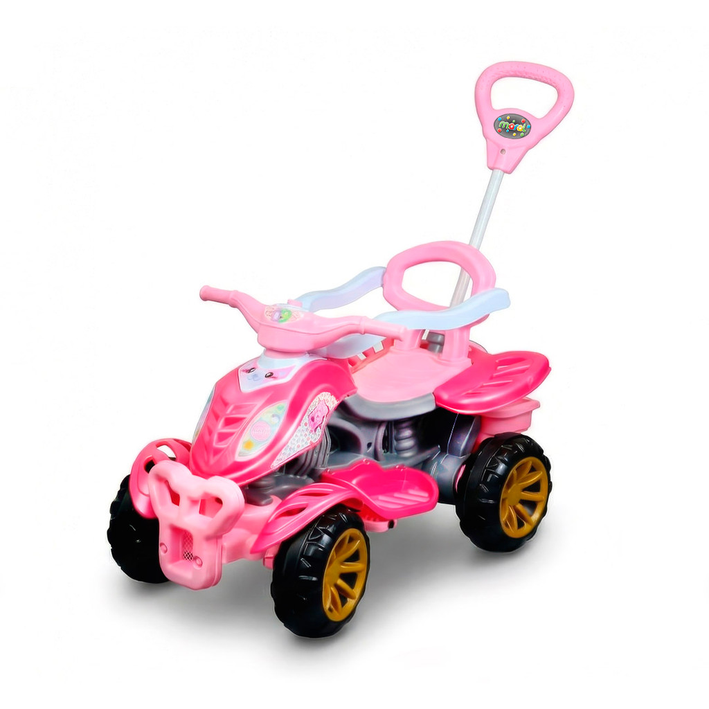 Quadriciclo Carrinho de passeio infantil Gatinha Star Empurrador Pedal e Buzina Maral