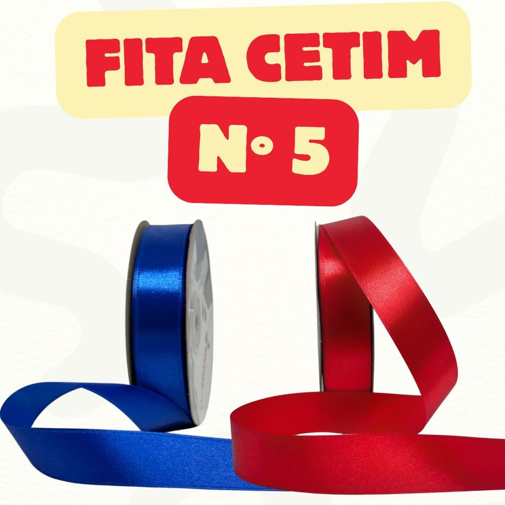 Fita Cetim nº 5 22mm com 50m Laços Artesanato
